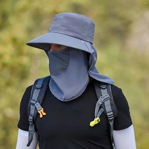 Wide Brim Hats Trend Summer Quick-drying Boonie Men Women Hat Outdoor Face Mask Bucket Sun Protection Cap For Fishing