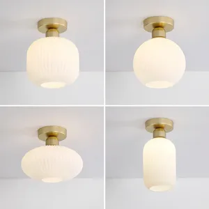 Ceiling Lights Modern LED Glass Light Milk White Lamp Bedroom Living Room Cloakrooms Entrance Balcony Aisle Study Decoration Home