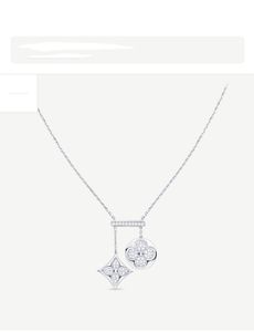 Luxury 10 Diamond four Leaf Clover Pendant Necklace inlaid with diamonds 925 silver chain 18k Gold Plated Rose Gold Classic Elegant Necklace Engagement Jewelry Gift