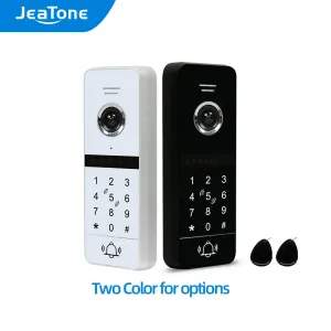 Intercomo Jeatone 4 Analógico com fio 960p/1080p Sensor de toque completo Câmera externa Câmera de teclado numérico único com senha/RFIC Cartão desbloqueado