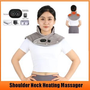 Electric Shoulder Protection Massager Neck Heating Massage USB Cervical Vibration Relieve Pain Relief Back Brace Compress Tool240325