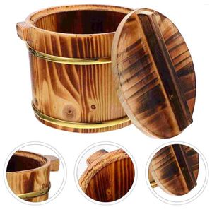 Garrafas de armazenamento fogão de arroz barril de madeira de aço inoxidável