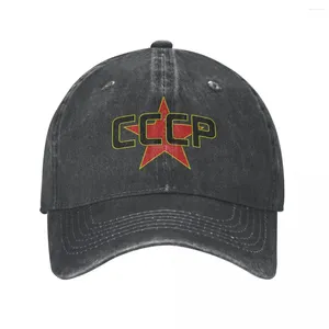Kırmızı Yıldız Beyzbol Klasik Üzerinde Top Caps CCCP Sıkıntılı Yıkalı Snapback Şapka Erkek Kadın Açık Hava Antrenmanları