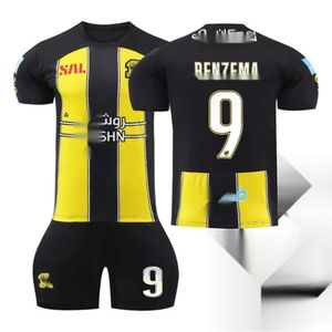 Saudi United Jersey Jeddah Tamanho Benzema Jersey Adulto e Sportswear Set Setwear