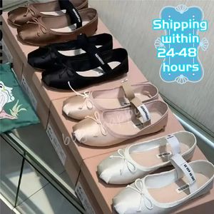 Ballerinas MM Ballet Fashion Designer Professional Dance Shoes SatinPlatform Bowknot Shallow Mouth Single Shoes