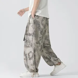 Męskie spodnie japońskie kimono mężczyzn streetwear mounatyn drukujący harem haori worak spodni Harajuku hip hop plus m-xxxxxl