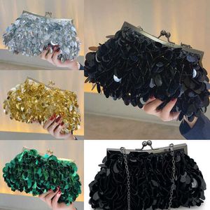 Cheap Store 90% Off Wholesale Bags Banquet Dinner Party Silver Sparkling Bag Handwoven Fashion Beads Sequin Small Walletluxury handbags