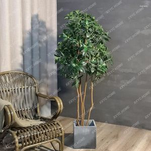 Decorative Flowers Potted Decoration Living Room Large Fake Flower Nordic Lucky Tree Imitative Green Plant