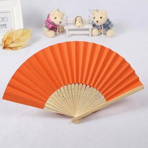 Decorative Figurines Chinese Folding Fan Cloth Lace Edging Silk Hand Held For Wedding Party Dance Eventail A Main Multicolor