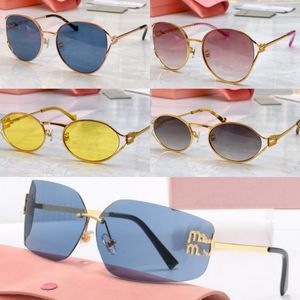 Luxus Männer Mui Mui Sonnenbrille Frauen rosa Miui Sonnenbrille Designerin Frau rund Oval Gläser Modreismänner Brillen Rahmen polarisierte J7v5#