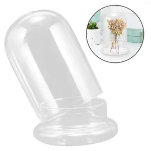 Vases Glass Dome Base Matches Cloche Covers Clear Flower Craft Desktop Decors Display Cases Collections Cabinets