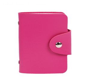24 Card Slots Double Sided Plastic Card Holder Small Size PU Leather Hasp Unisex ID Holders Package Business Bus Card Bag Purses K4315667