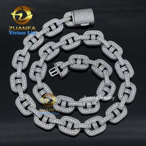 Factory Wholesale Price 925 Sterling Silver 18k Gold Plated Vvs Moissanite Necklace Iced Out Cuban Link Chainlocket necklaces