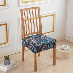 Camas de cadeira 2pcs lyzyoehin assento de jantar esticado de capa estampada floral com gravatas