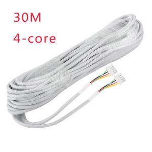 Tillbehör 30m avvr 4*0,3 4 trådkabel för videointercom Color Video Door Phone Doorbell Wired Intercom Cable