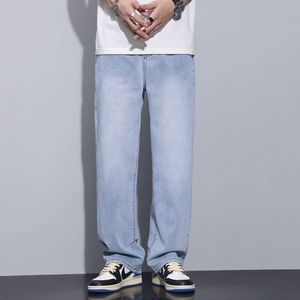 2024 Spring/summer New Trendy American High Street Loose Straight Leg Floor Towers Wide Leg Jeans Men's Pants