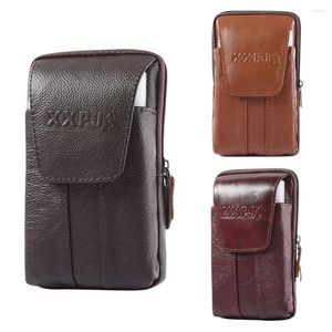 Bolsas de cintura Men de cor pura Fanny Bag textura clássica design delicado design chique em couro de couro chique bolsa de correio