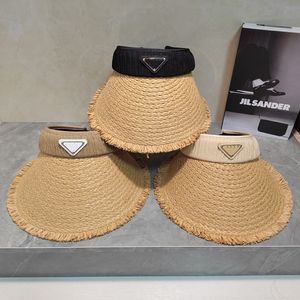 Cappelli da donna di paglia da sole Visor Triangle Cap Summer Protezione solare all'aperto largo cappello brim -brime -beach da viaggio