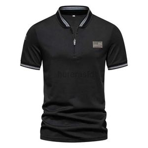 Camisetas masculinas de verão novo camiseta masculina com zíper de pescoço de alta qualidade camisetas de rua alta camisetas de cor sólida de rua