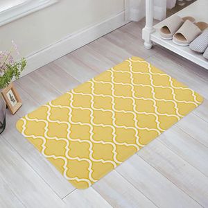 Carpets Yellow Moroccan Geometry Home Doormat Decoration Flannel Soft Living Room Carpet Kitchen Balcony Rugs Bedroom Floor Mat