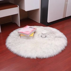 Mattor 30 30 cm konstgjorda fårskinn mattan stol täcker sovrum matta ull varma håriga mattor säte textil pälsområde mattor