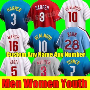 Custom S-4XL رجال جديد للنساء الشباب 2024 CITY CONNECT Baseball Jerseys Bryce Harpe Trea Turner Rhys Hoskins Philadelphia JT Realmuto Phillies Schwarber Stitch Jersey