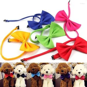 Собачья одежда 1 ПК с твердым цветным луком воротник с разноцветным опциональным