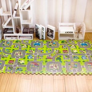 9pcs/set kids tappet tappet Playmat City Life Childrens Educational Toys Sistema di traffico stradale Baby Play Mat Mat Eva Bambini Foam Puzzle Carpet 240322