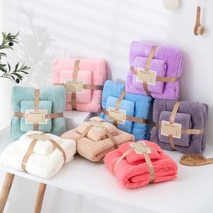 Ny 2024 Ny mikrofiber handduksset Coral Fleece Absorberande hår Simning Face Hand Bath Handduk Set MicrofiBre Badrum Handdukar Setsfor Coral