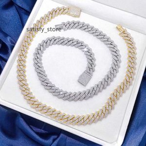 Fine Jewelry Hip Hop 925 Sterling Silver VVS Moissanite Diamond Iced Out Miami Cuban Link Chain Necklace For Men