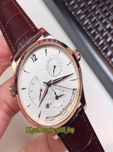 TOPLEVEL VERSION MASTER Geographic Q1422421 White Multifunktion Dial Cal939a Automatic Rose Gold Case Mens Watch Leather Strap 4510038