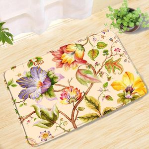 Коврики для ванн современный масляная краска Plant Flower Mat