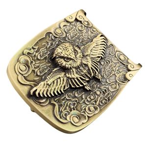 Owl Belt Brass Buckle Chinese Style For Man Leather Luxury BK0106 240401