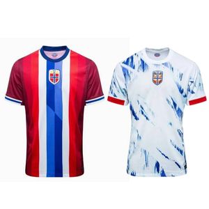 2024 Jersey de futebol da Noruega 9 Haaland Sorloth Thorsby Normann Camisa Mens King #8 Berge Odegaard M Elyounoussi Uniforme de futebol