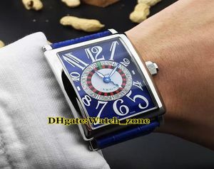 Billiga nya Long Island 1300 Vegas 1p blå Dial Automatic Men039s Watch Leather Strap Watches Silver Case Cheap New High Quality 4316094