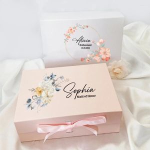 Bozzo regalo per matrimoni personalizzati scatola da damigella d'onore con doccia da sposa a nastro damigella d'onore/diga d'onore