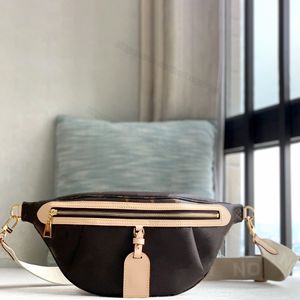 Mody Bombag Bag talia Men High Tag crossbody torebka klasyczna płótno torba na piersi podwójnie zamek błyskawiczny haftowany pasek na ramię sporty 46784 38 cm L391