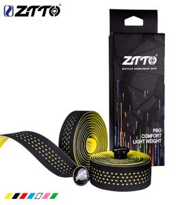 Ztto Road Bike Bar Tape Högkvalitativ vibration Dämpning Antivibrering Eva Pu -styret Band Tejp Färgglad Wrap 2 Bar Plug6818698