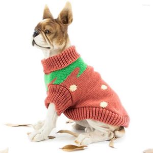 Hundkläder Winter Cartoon Cat Clothes Pet Pullover Wave Dot Pattern Dress-Up Sticked Cats Dogs Sweater Outfit For Teddy