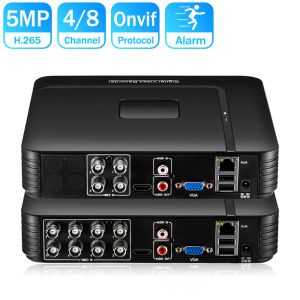 Controles H.265 mini ahd dvr 5mpn 5in1 ahd tvi cvi cvbs ip camera hybrid video de vídeo digital gravador 4ch 8ch home secuirty dvr cctv system