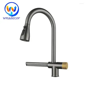 Kitchen Faucets Stainless Steel Vertical Faucet Sink Deck Mounted Tap Cold Water Mixing Valve Pull-out Universal Plumbing Bibcock