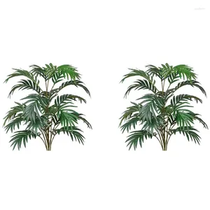 Decorative Flowers 2X Artificial Palm Plant Leaf Fake Tropical Big