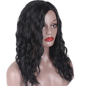 2024 Newest High Quality 18 Inches Central Parting Long Wigs 2024 Hot Sale Black Small Wave Hair Wholesale Europe America Fashion Permed Dyed Rose Net Curly Wig