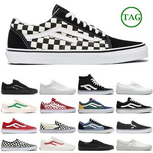 skateboard shoes for men women designer canvas sneakers classic vintage black white red blue green oreo Checkerboard slip on mens flat trainers