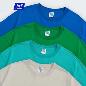 Inflatio Summer 100% Cotton Solid T Shirt Men kausal grundläggande vita tees unisex vanlig klassiska toppar plus storlek240402