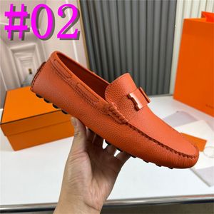 40Model Men Designer Loafers Soft Moccasins High Quality Spring Autumn Genuine Leather Shoes Men Flat Driving Shoes White Soft Folding Bean Shoes