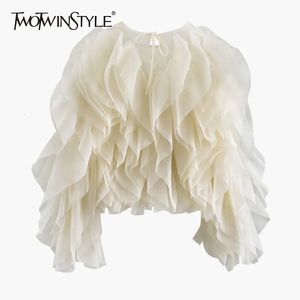 Twotyle Ruffles قمصان للمرأة O