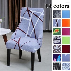 Chair Covers 14 Colors Printed Stretch Cover Elastic Seat Office Slipcovers For Banquet El Dining Room Removable