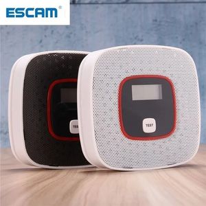 Escam LCD CO Karbon Monoksit Gaz Alarm Sensörü Zehirlenmesi Duman Gaz Test Cihazı Dedektörü