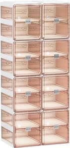 BINSIO Shoe Organizer Storage Rack for Closet Cabinet Entryway Plastic Foldable Box Fast Assembly Display 240329